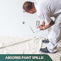 Vista 7 de CCS - Tela de lona para pintar, lona de algodón resistente para cortinas, manteles, telones de fondo, cubierta de suelo lavable y reutilizable