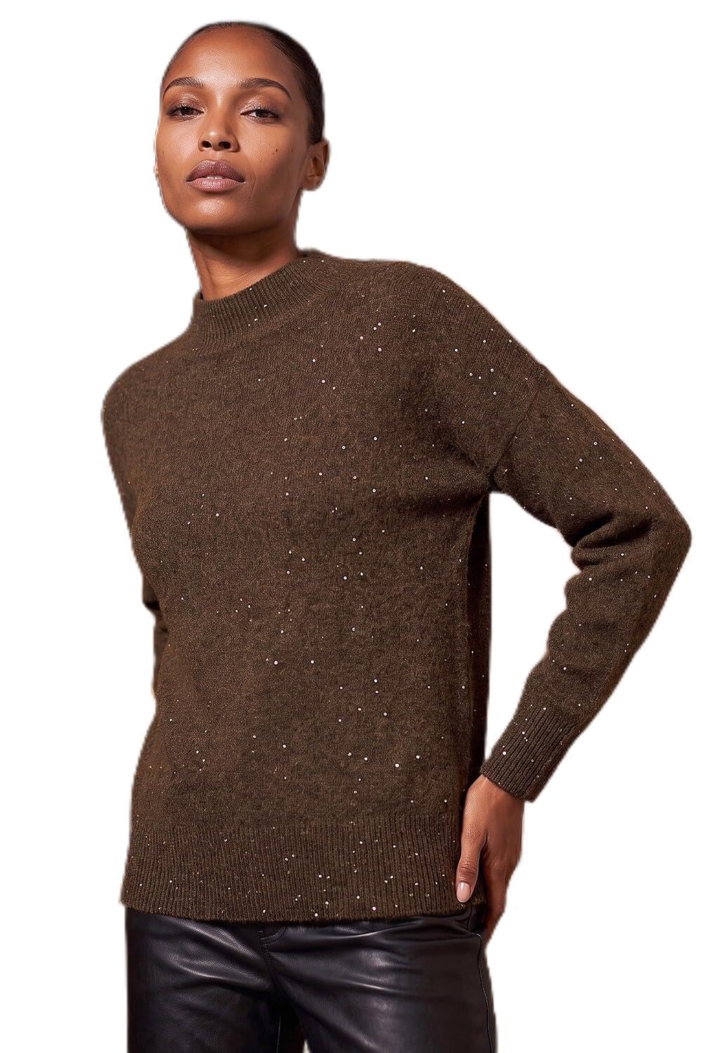 Roman - Women's - Sequin Knit Jumper - 12 - Chocolate