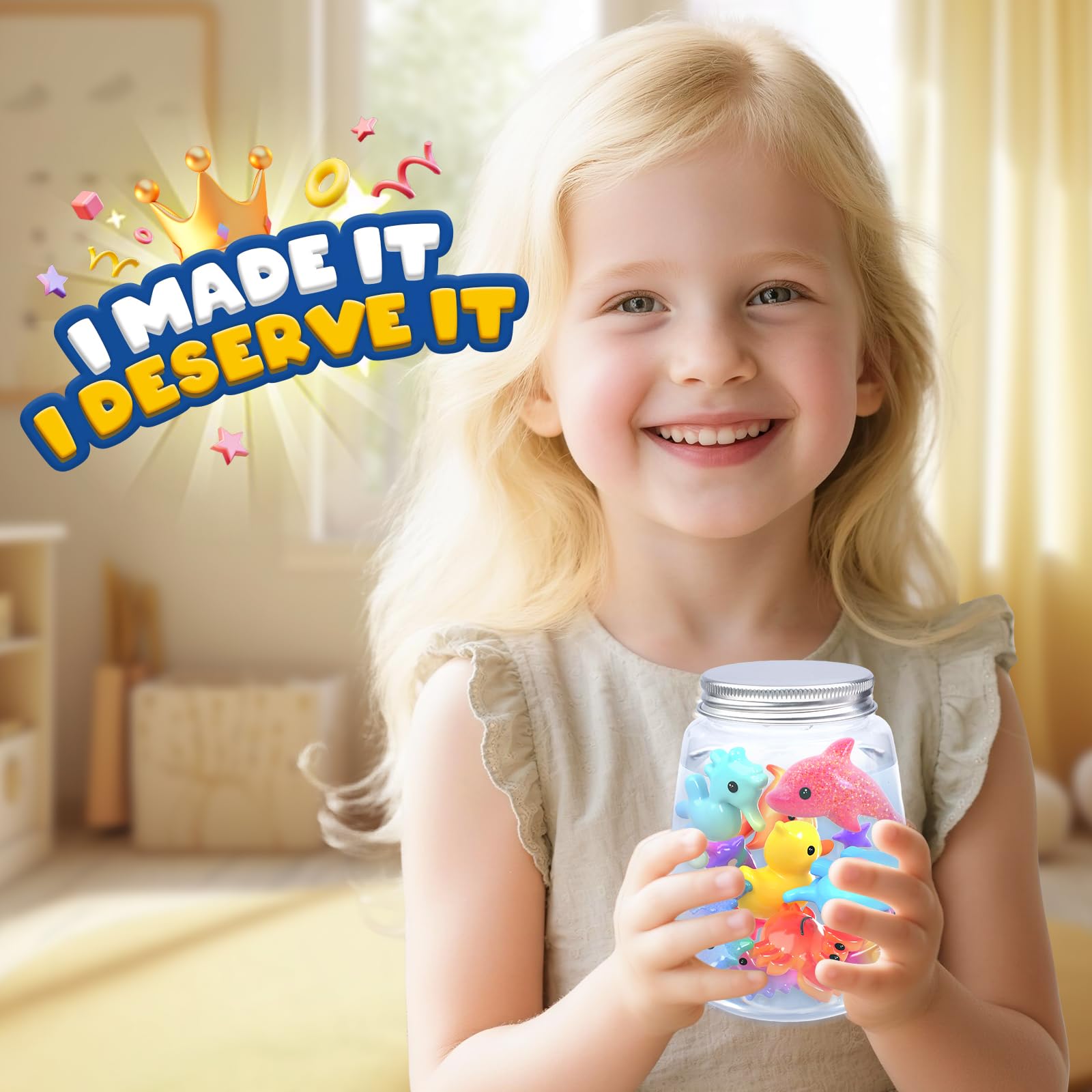 Magic Water Elf Toy Craft Kits for Kids, DIY Your Own Aqua Fairy Water Pets & Squishy Maker Toys with 10 Magic Gels and 8 Molds, Art Supplies Arts and Crafts for Kids Boys and Girls Ages 4-8 6-8