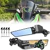 Motorcycle Rear View Mirrors, Adjustable 180 Rotating Aluminum Alloy Stealth Wind Wing Side Mirrors Compatible with 2018-2022 KAWASAKI Ninja 400 500 650 ZX10R ZX6R ZX-636 (Anti-glare)
