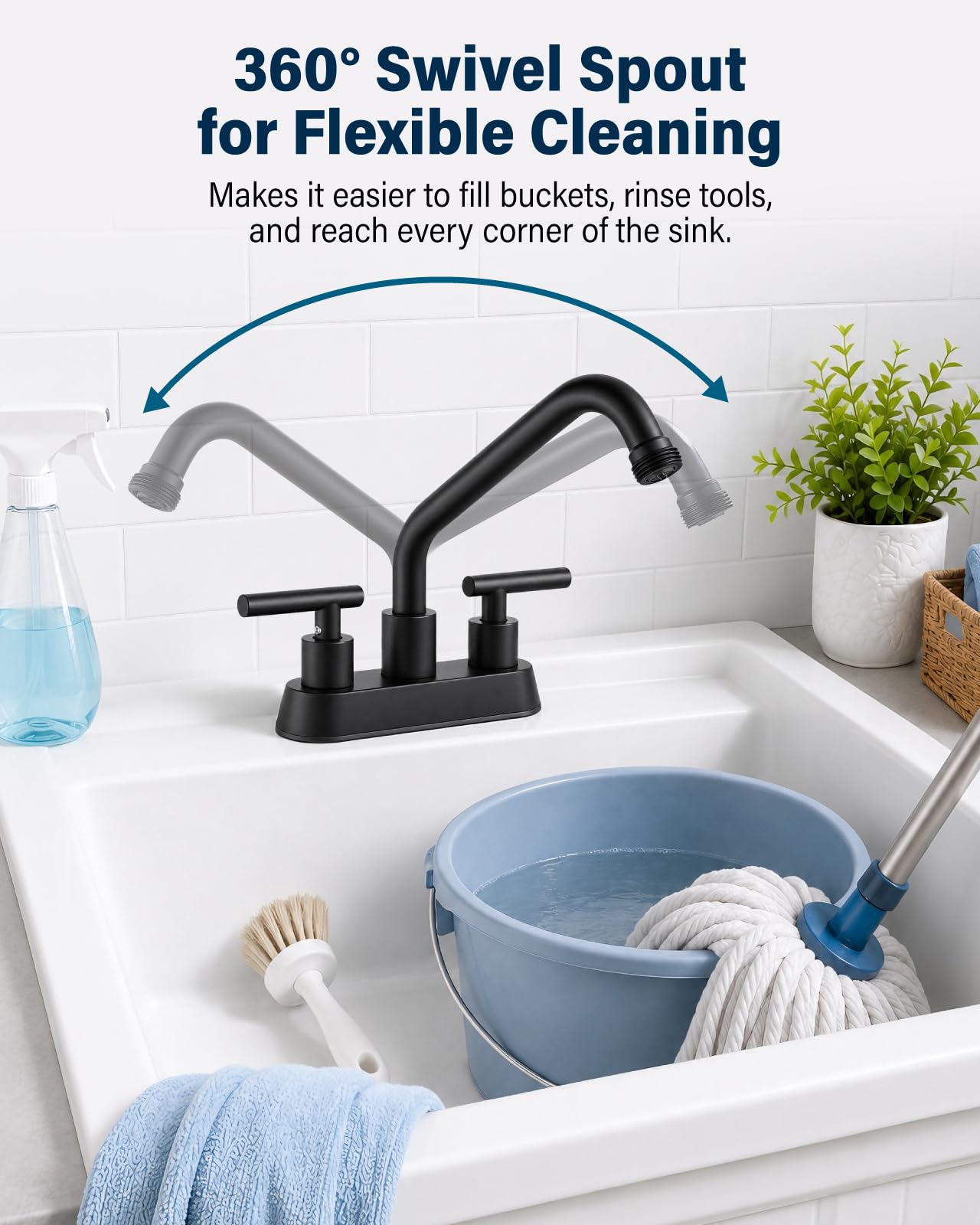 Aolemi Laundry Sink Faucet - Matte Black -4
