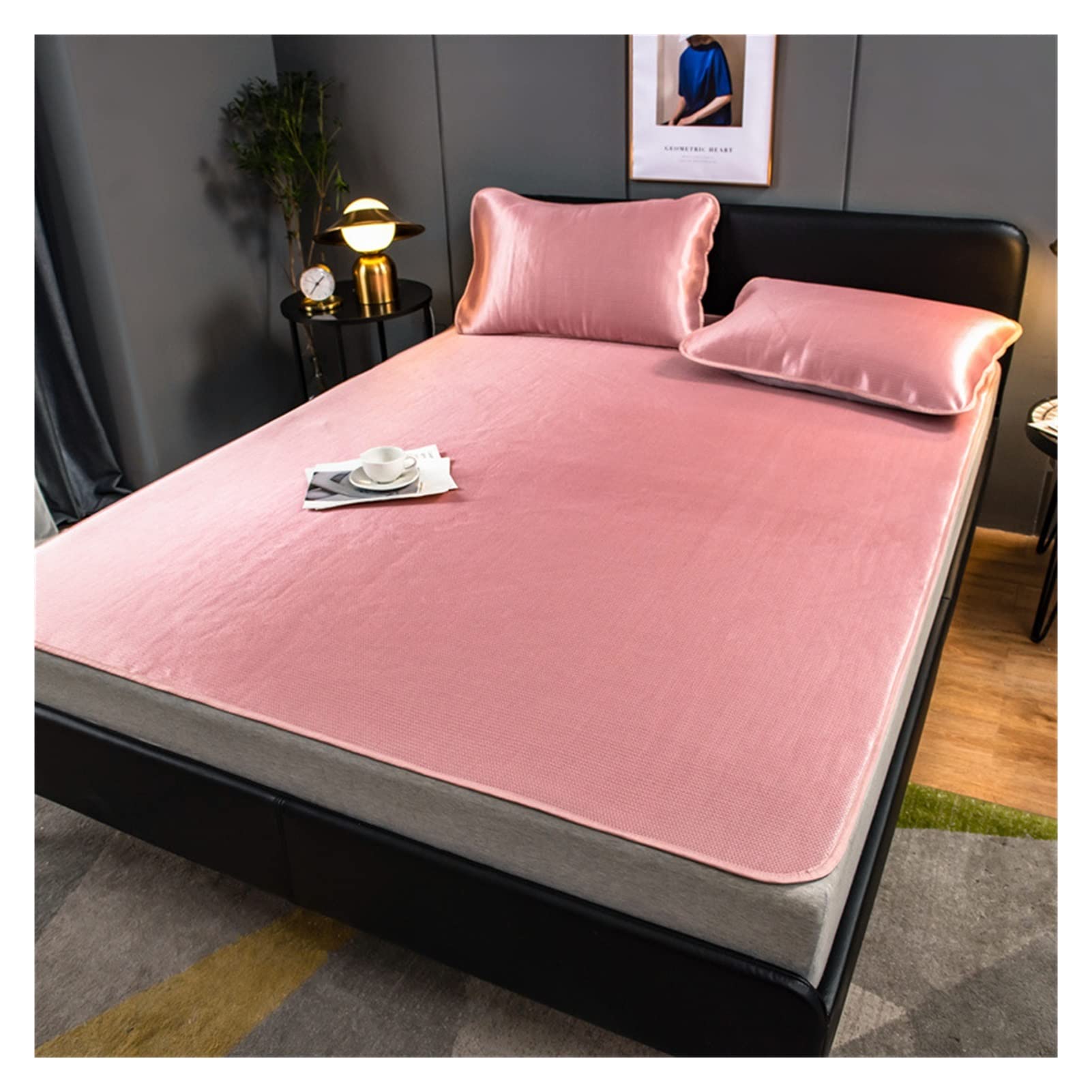 Sabanas Refrescantes Colchón de Seda Hielo Verano for Cama Individual o Doble, Fresco y Acogedor, 90/120/150/180 cm, Almohadilla Protectora Lujo for tamaño King(Color 05,200x220cm)