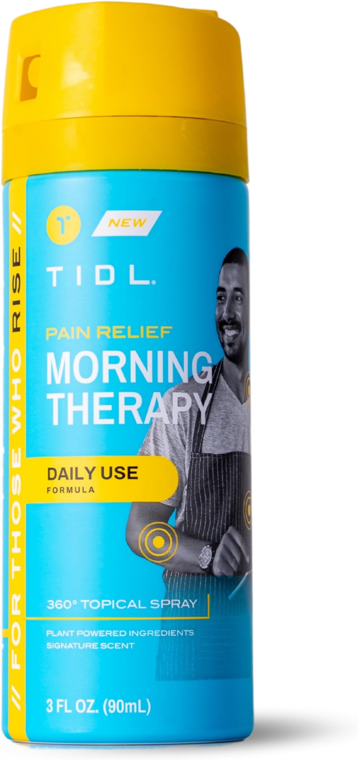 TIDL Pain Relief Spray, 3 Oz, Refreshing Morning Therapy for Muscle, Joint & Neck Pain Relief, Energizing, Plant-Based Menthol & Camphor Pain Reliever, Quick Drying Formula