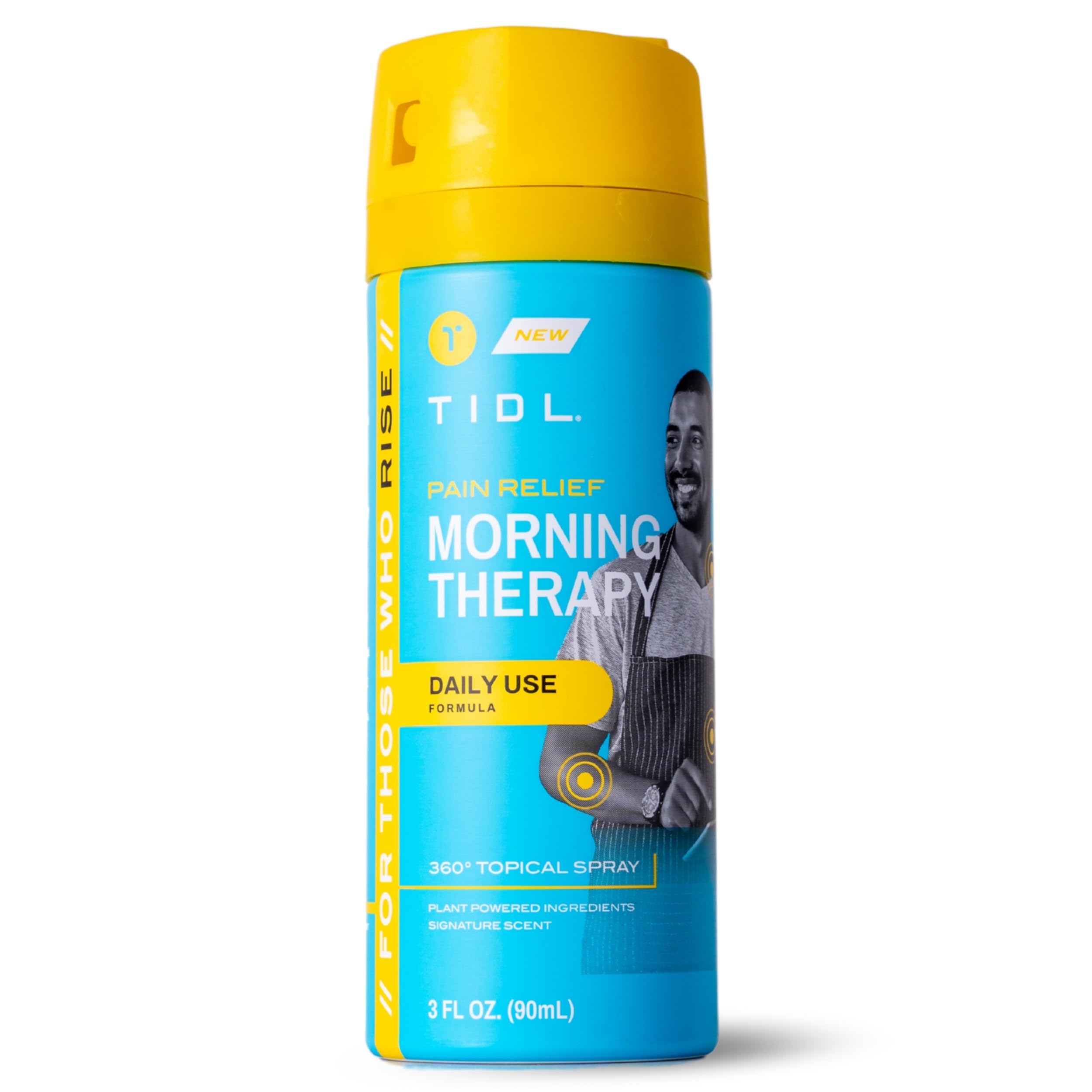 TIDL Pain Relief Spray, 3 Oz, Refreshing Morning Therapy for Muscle, Joint & Neck Pain Relief, Energizing, Plant-Based Menthol & Camphor Pain Reliever, Quick Drying Formula