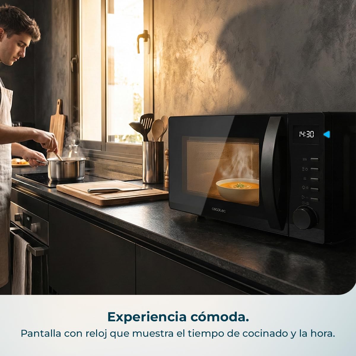 Cecotec Microondas Digital Proclean 5005 Black. 700W, 20L, Tecnología 3DWave, 5 Niveles Potencia, Temporizador 30 Min, Descongelación, Pantalla con Reloj, Comidas Listas al Instante — view 8