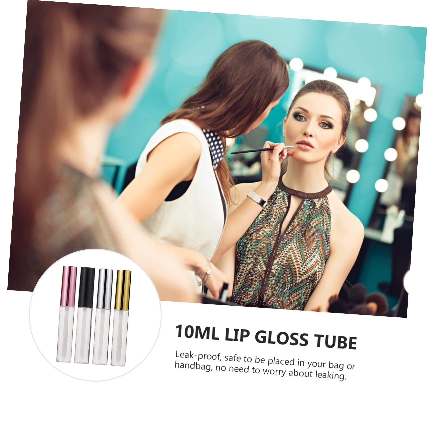 Mikinona 40 Stück 10ml Leere Lipgloss Tuben aus Abs Umweltfreundlich und Nachfüllbar mit Einzigartiger Form zum Selbermachen von Lippenöl und Lippenbalsam für Unterwegs
