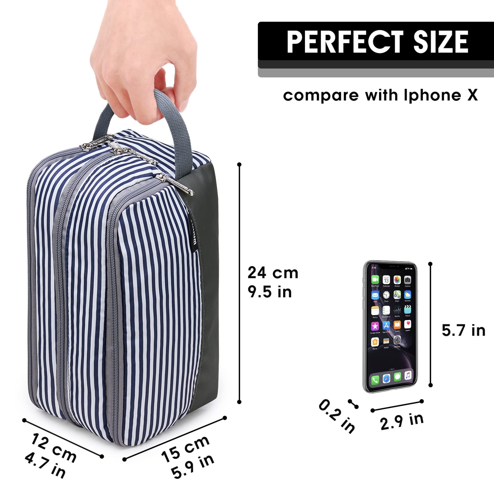 WANDF Astuccio da toilette da uomo da viaggio, borsa da bagno, accessori da viaggio, astuccio per trucco, da donna, organizzatori di servizi igienici