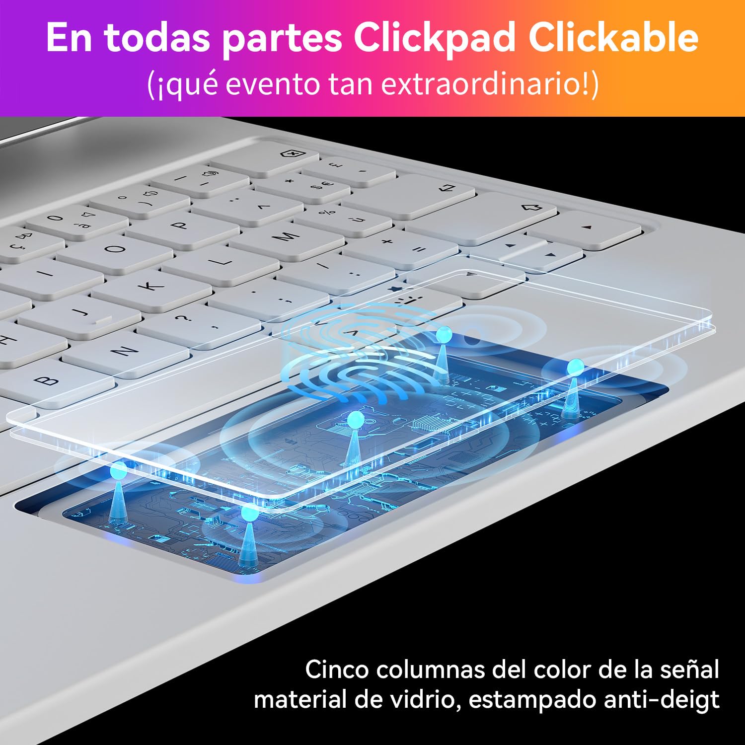 HOU Funda con Teclado magnético para iPad Air 13″ M4/M3/M2 y Pro 12,9″