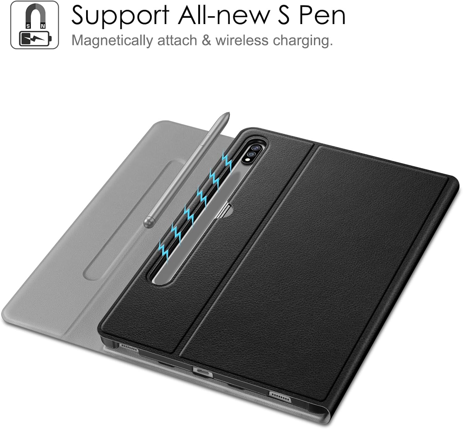 FINTIE Keyboard Case for Samsung Galaxy Tab S8/Tab S7 11 Inch (Model SM-X700/X706/T870/T875/T878) with S Pen Holder, Slim Lightweight Stand Cover w/Detachable Wireless Bluetooth Keyboard, Black