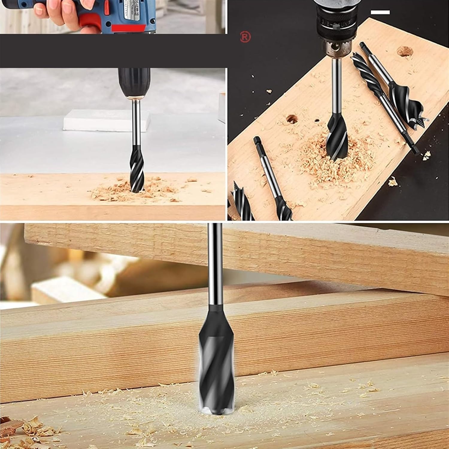 1Pcs 10-35mm Woodworking Auger Drill Bit Wood Boring Hole Cutter Tool 10/12/14/16/18/19/20/22/25/28/30/32/35mm(5PCS(15-20-25-30-35))