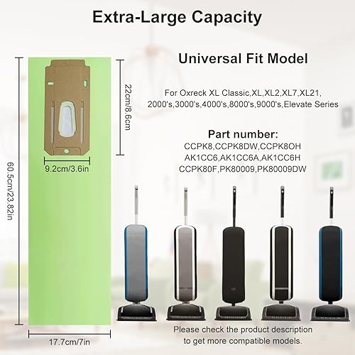 Miniatura 3 de Paquete de 18 bolsas de vacío de repuesto para Oreck tipo CC, aptas para todas las aspiradoras verticales Oreck XL, sustituye a la pieza #CCPK8,