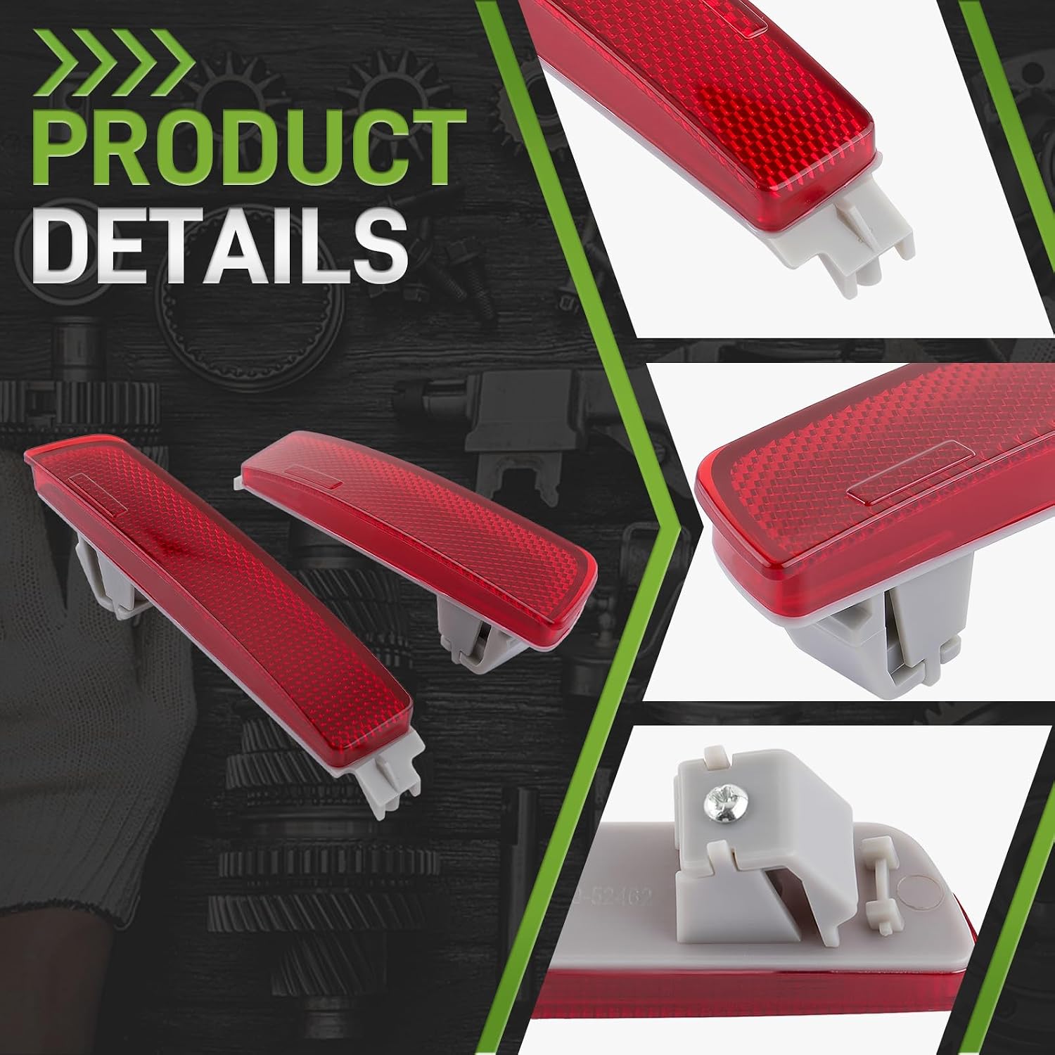 Red Lens LED Rear Fog Bumper Reflector Brake Tail Lights Compatible with Nissan Sentra 2015-2018
