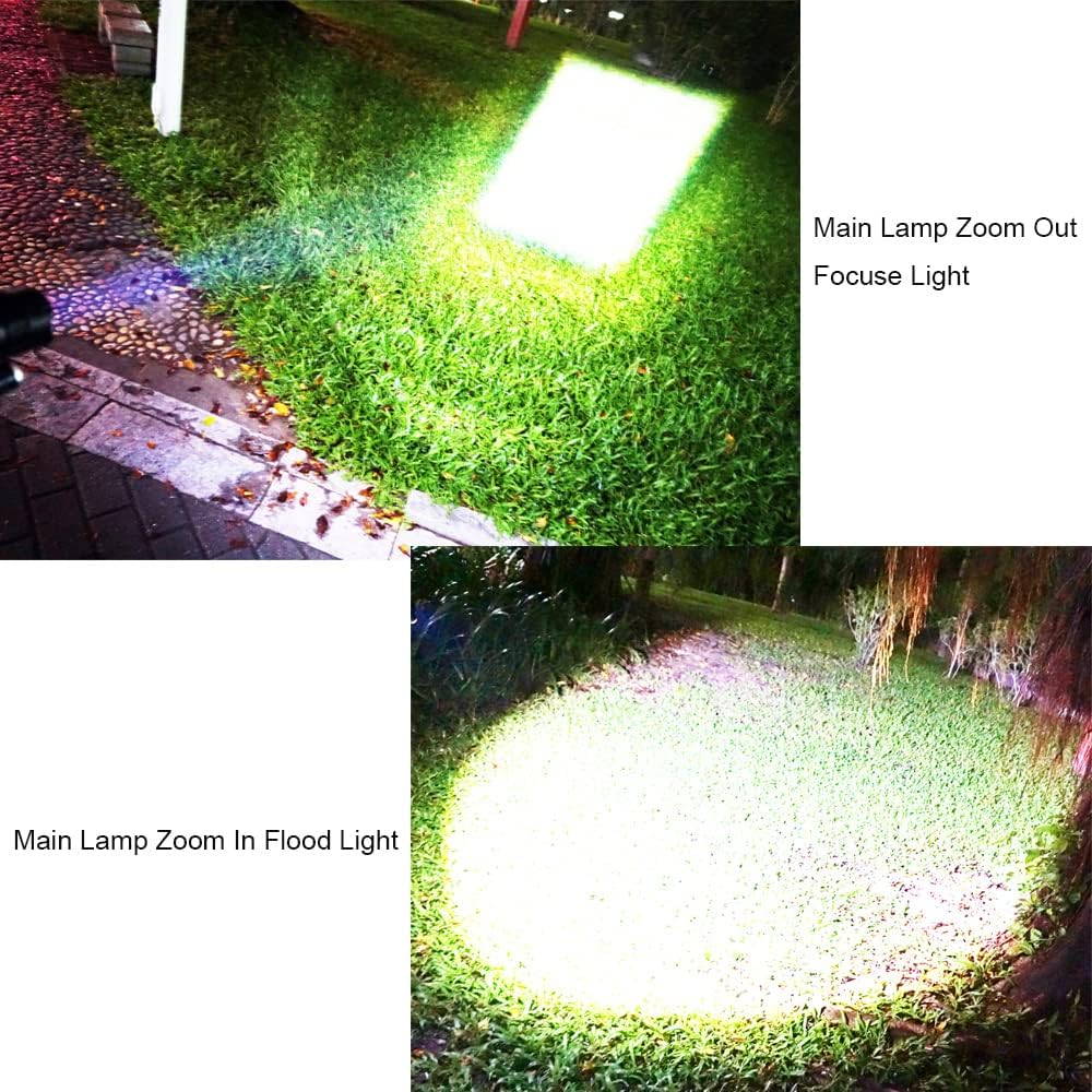 MINCHEN Tactical Headlamp 20000lumens 16Cores LED 2 COB LED Headlamp 4Working Modes Zoom Adjustable Rechargeable Headlight Headlamp