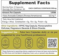 Vista 3 de Biosciences Aguacate - Persea Americana Arthitris Antioxidante Fibra Colesterol 500 mg Paquete de 60 cápsulas vegetales.