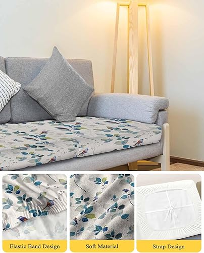 Miniatura 4 de Vinatage - Fundas de cojín elásticas para sofá, seccionalindividualLT, funda protectora para muebles con parte inferior elástica, diseño de pájaro