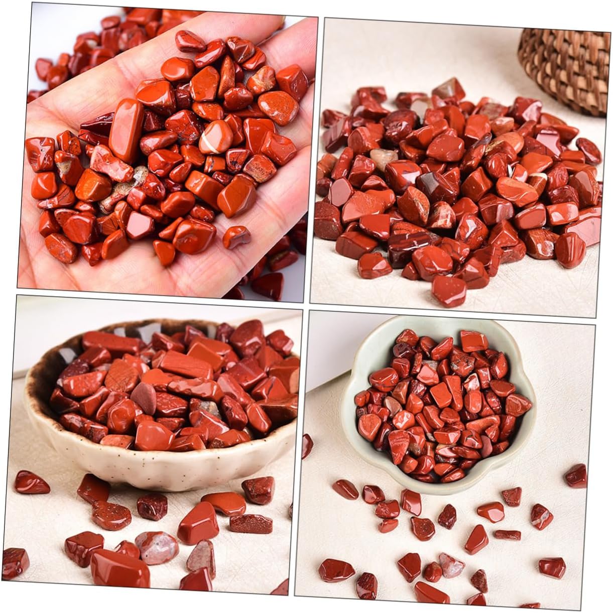 BESTonZON Red Jasper Aquarium Decorative Rocks 7-9mm Bulk Gravel 2lb Natural Fish Tank Landscaping Stones for Aquatic Substrate and Betta Tank Ornament