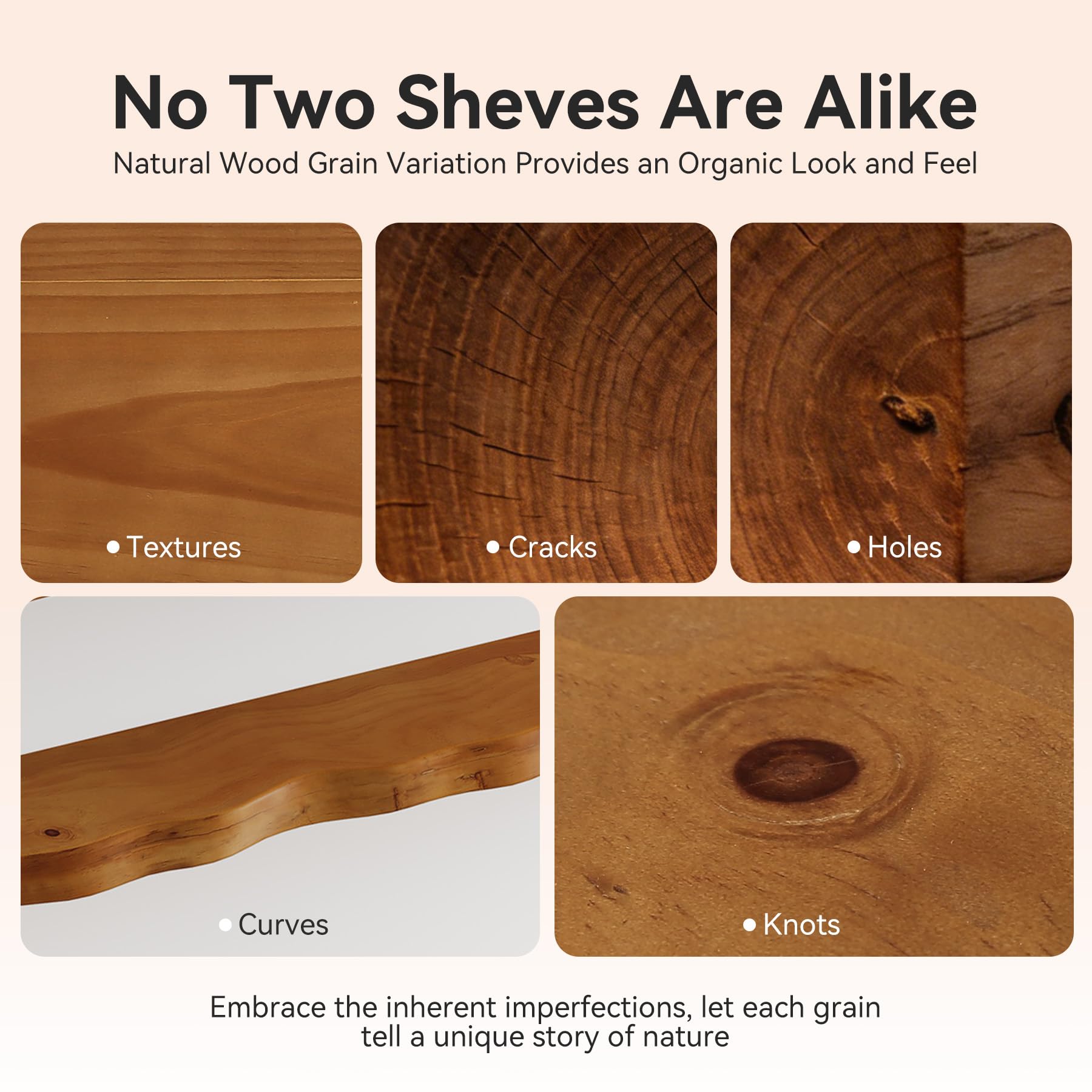 Estantes de Pared flotantes de Madera Maciza (120 cm, Juego de 3): estantes flotantes para Especias, Cocina y baño, Aptos para salón, Dormitorio, Cocina y baño
