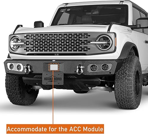 Miniatura 3 de u-Box Bronco - Parachoques delantero de ancho completo con soporte de placa de licencia para Ford Bronco 2021 2022 2023 2024 2025 2/4 puertas