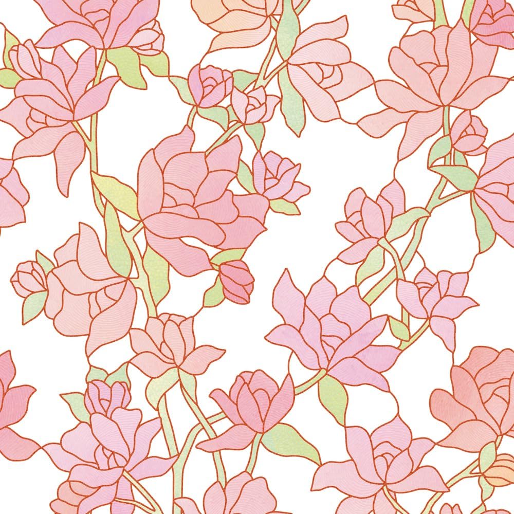 UNI Window Film Static Clings Non Adhesive 3D Stained Glass Window Decals UV Protection (Rose, 37.4 x 24.4 Inch) 37.4 x 24.4 Inch Rose