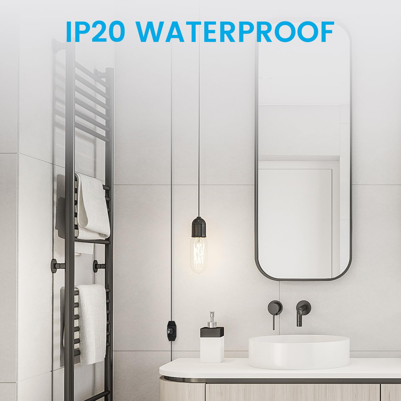 KSIBNW Regulador Intensidad LED con Interruptor, 2M Dimmer Regulador de Intensidad 220-240V Sin Niveles EURO Enchufe Cable de Alimentación Extensión Rotativo Interruptor Silencioso para Lámparas LED