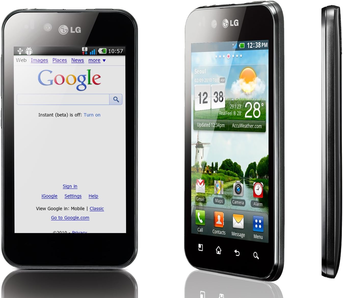 LG P970 Optimus Unlocked Android Smartphone with 5MP Camera, Wi-Fi, 4-inch Touch screen - No Warranty - Black