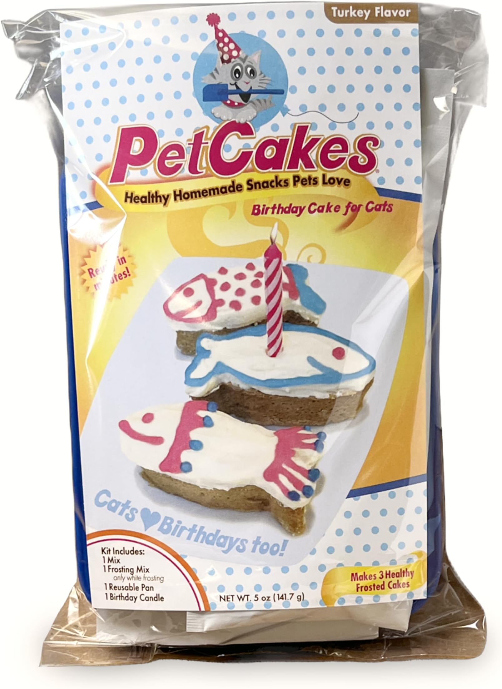 PetCakes 誕生日 Cat Birthday Cake ターキー 飼い猫猫 4 Piece Set