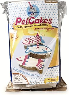PetCakes Cat Birthday Cake Kit - All Natural Treats - Kitten & Cats Turkey Flavor Cat Food - 5.5 Oz