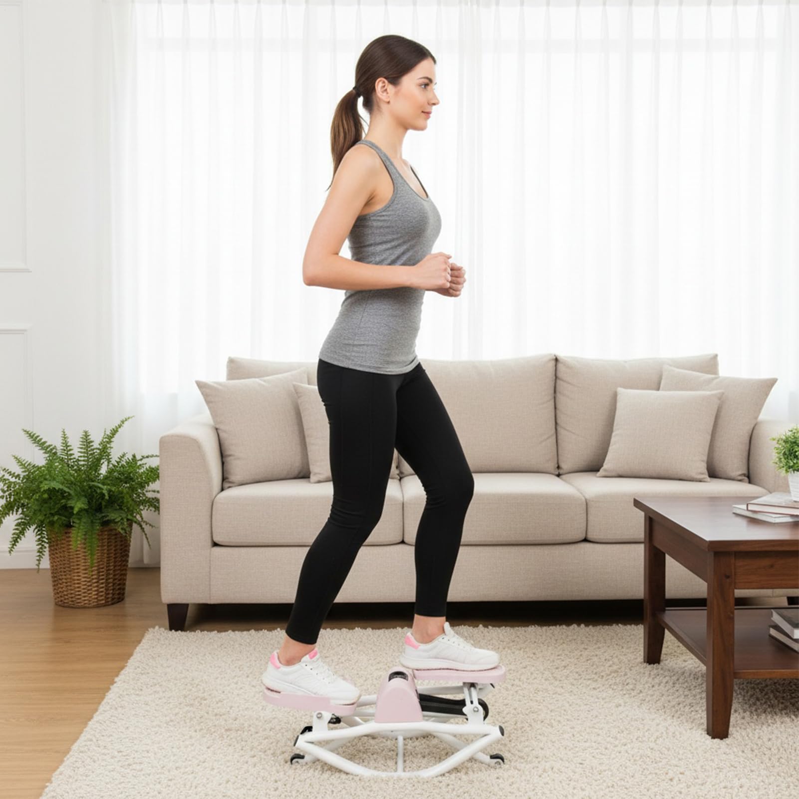 Fizyczny krok do ćwiczeń - przenośny sprzęt do ćwiczeń, przechylana maszyna do ćwiczeń fitness, do kolan nogi pośladki brzuszne dom biuro mieszkanie mężczyźni kobiety