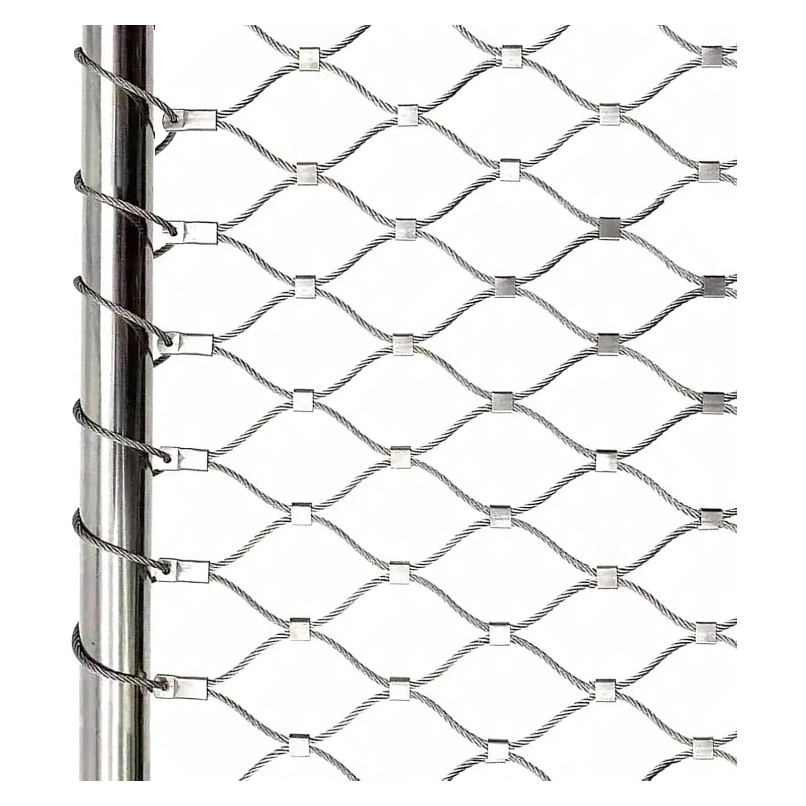 Filet de sécurité en acier inoxydable 304 pour balcon maille 15 cm dimensions 100x800 cm