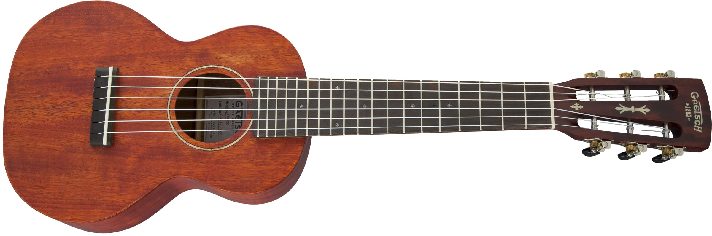 Gretsch G9126 6-String Right-Handed Guitar-Ukulele with Mahogany Body and Ovangkol Fingerboard (Honey Mahogany Stain) - Image 4