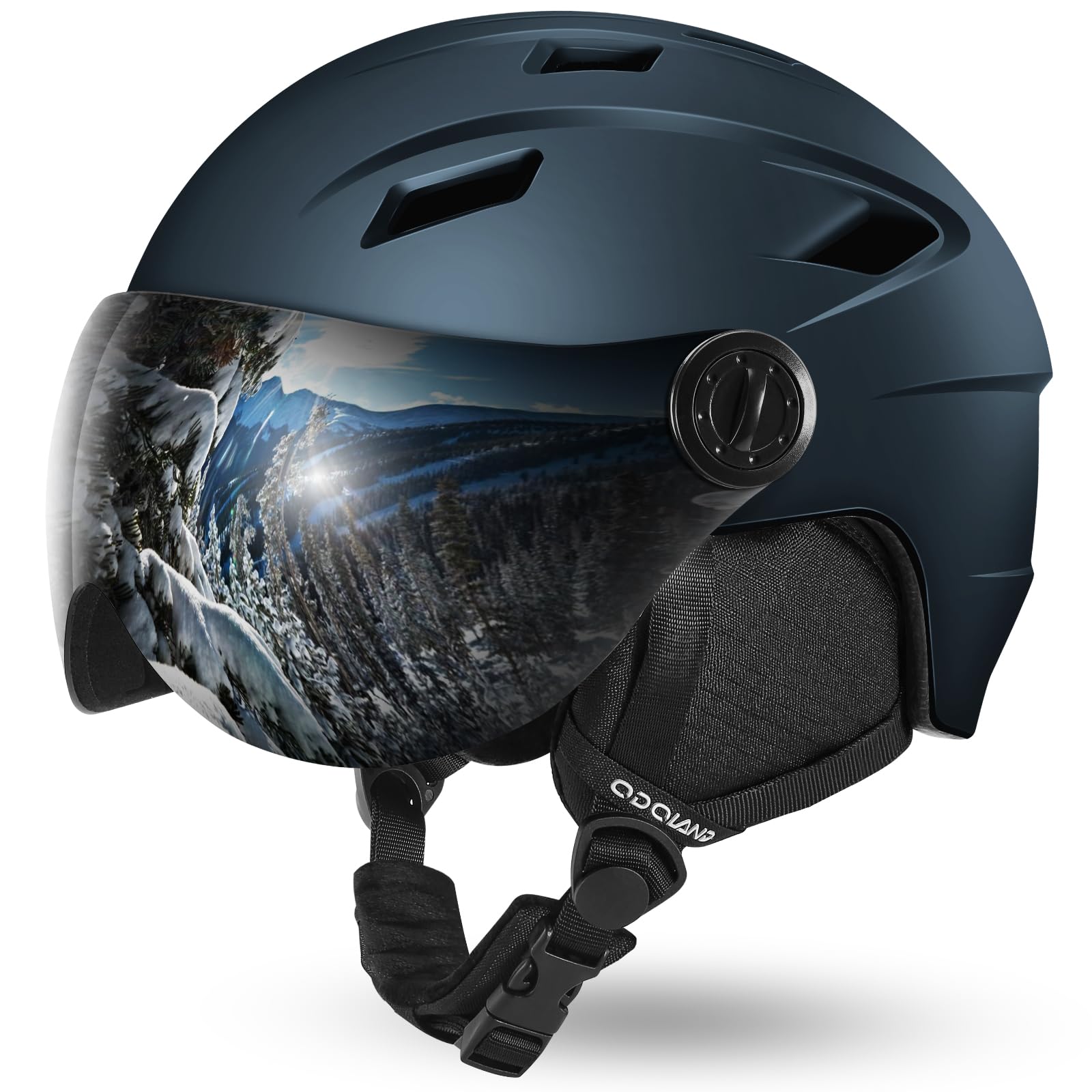 Ski Helmet with 2-in-1 Visor Goggles, Light Weight Snowboard Helmet for Men Women, Snow Sport Helmets for Skiing, Skating, Snowboarding