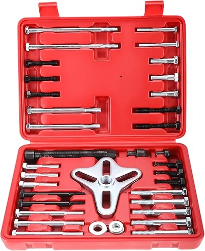 Extractor de equilibrador armónico de 46 piezas, engranaje de extractor de volante, removedor de volante, juego de extracción de polea de cigüeñal