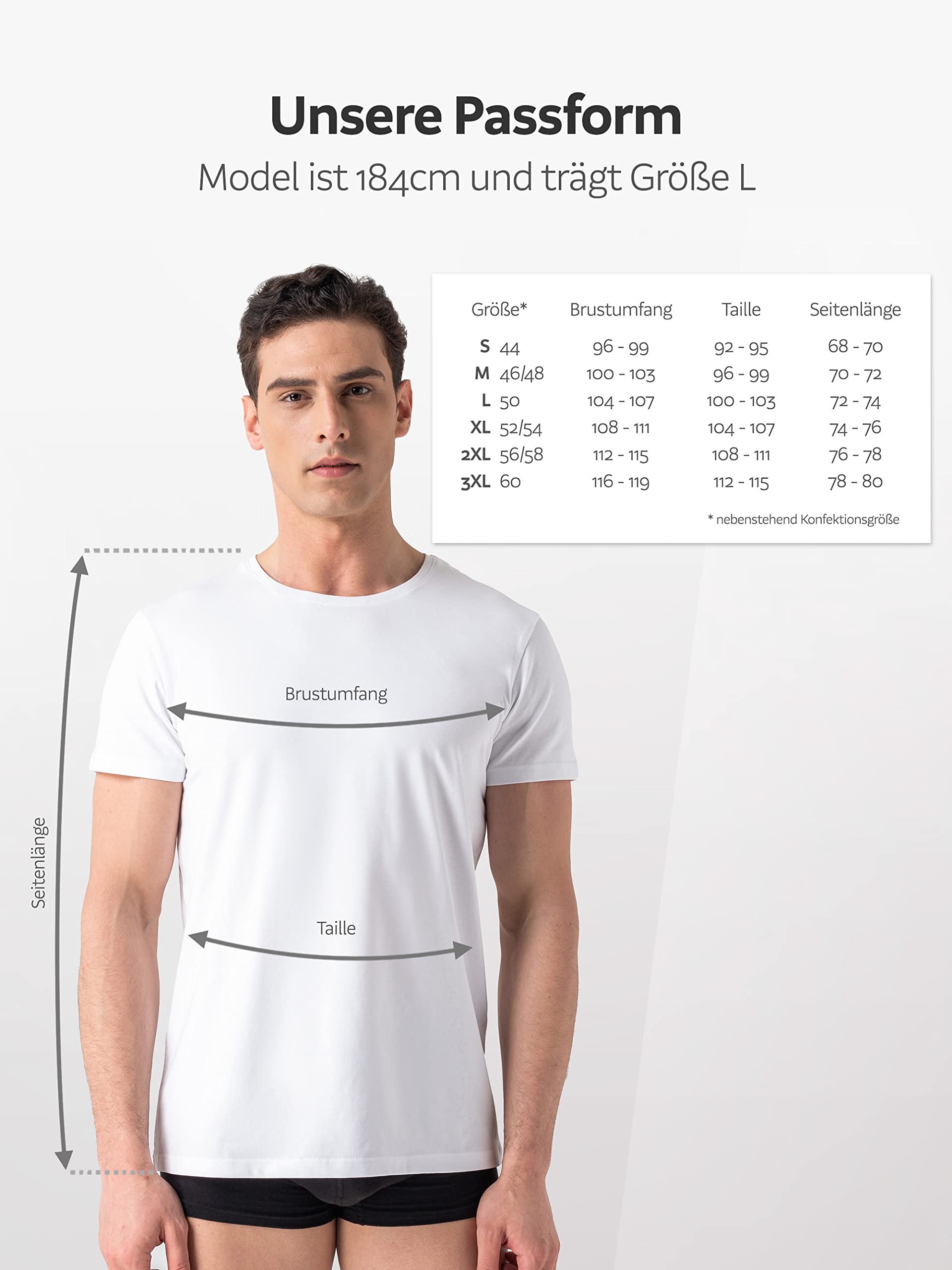 Burnell & Son Lot de 3 t-shirts à col rond pour homme - Stretch - Manches courtes - En coton basique - Coupe ajustée