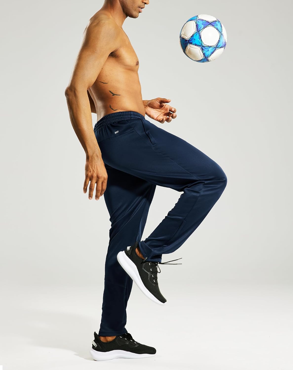 MIER Men’s Sweatpants with Pockets, Athletic Training Track Jogger, Soccer Warm-up Pants with Zipper Ankle - Image 3