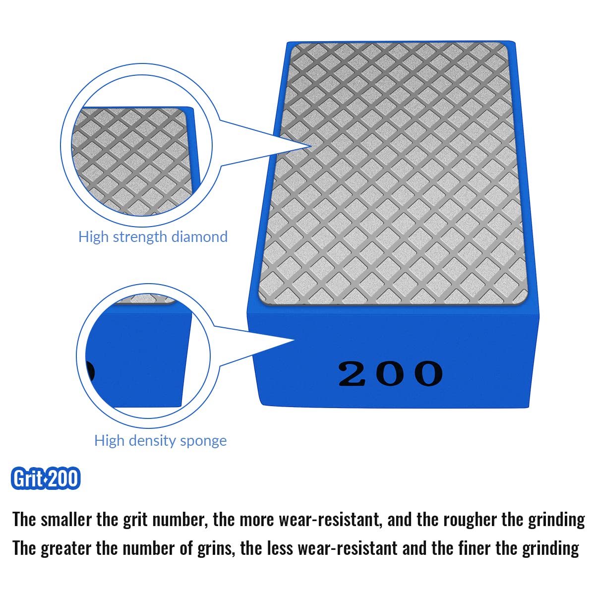Diamond Hand Sanding Block - Glass & Tile Polishing -2