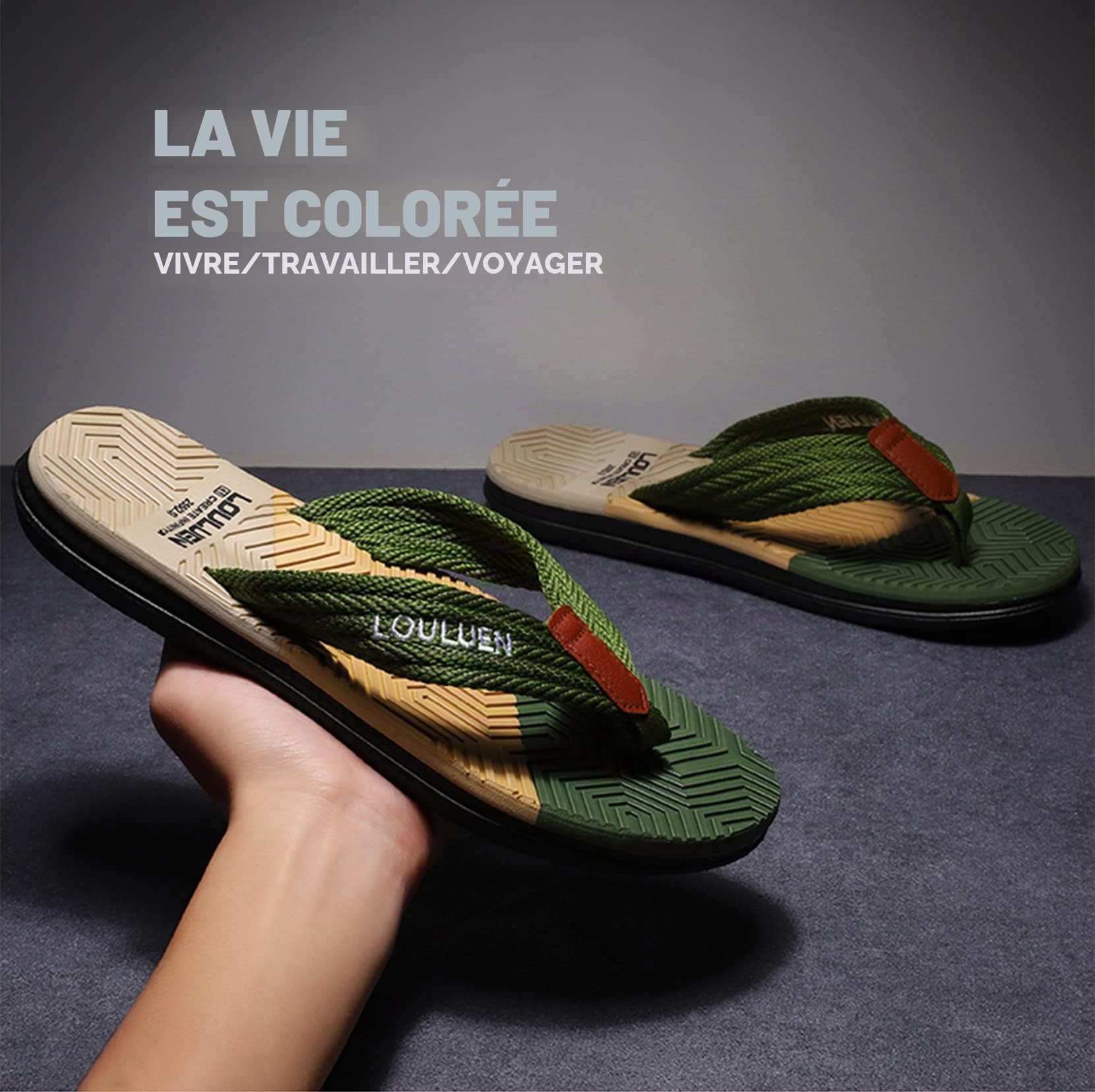 Tongs Homme Plage Tongue Confortable Claquette Antidérapante Ete Flip Flop Légères Sandales Piscine,Taille 39-48 EU