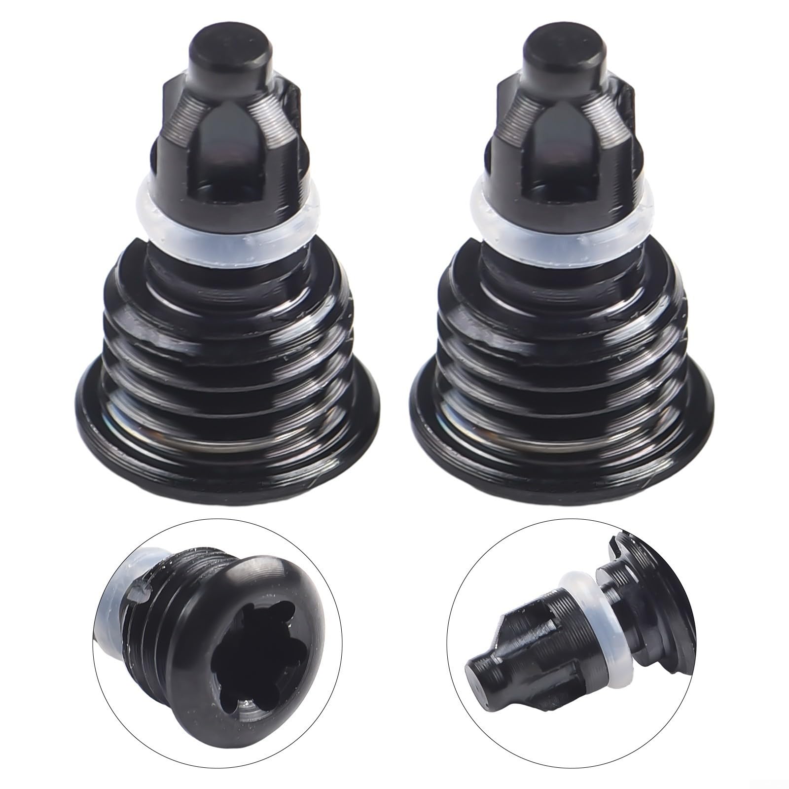 2 viti di spurgo per leva del freno della bicicletta, con O-ring, per Magura MT2, MT4, MT5, MT7, MT8, in lega, design leggero, chiusura sicura, multicolore, 10 g, set di ricambio per (nero)