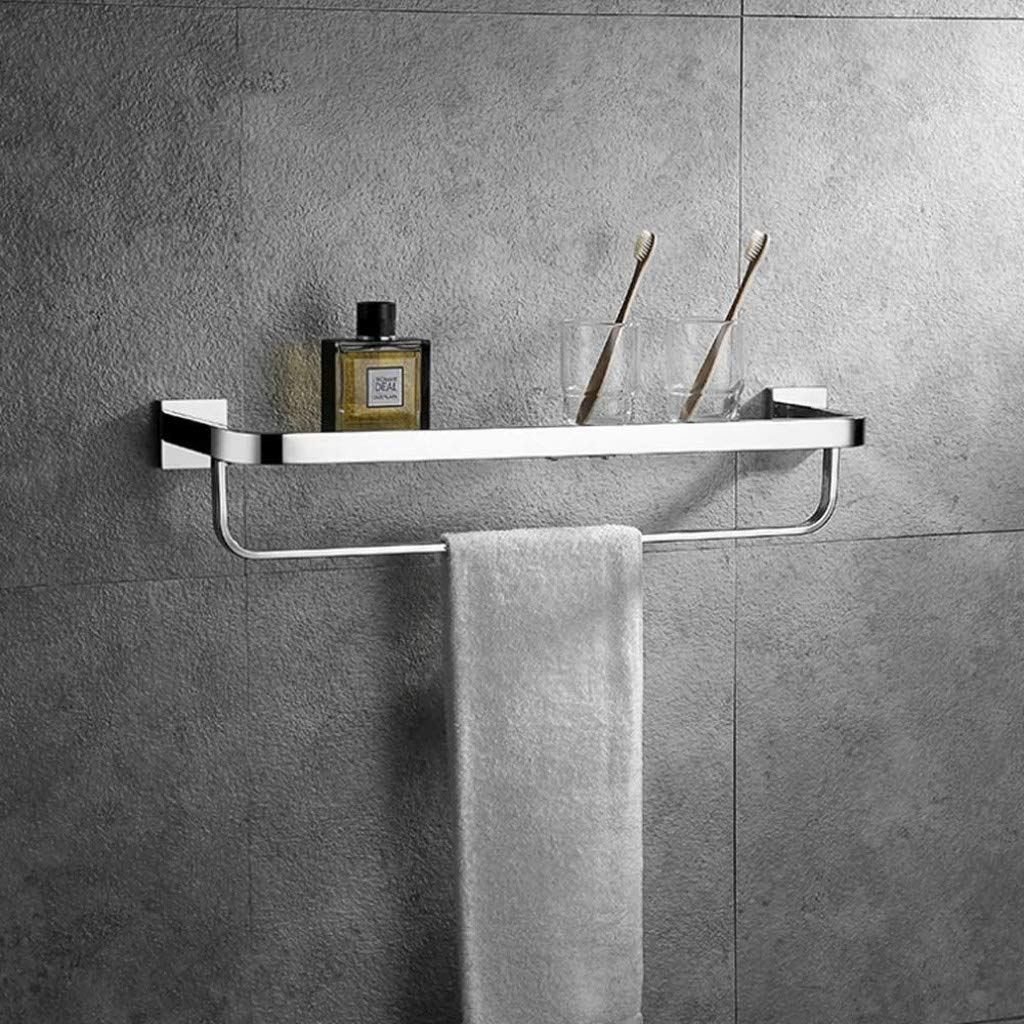 Estantes de baño exquisitos Almacenamiento de baño, Almacenamiento de baño, Estantería de baño de Acero Inoxidable Estante de baño con toallero Ducha montada en la Pared (Tamaño -50 cm)