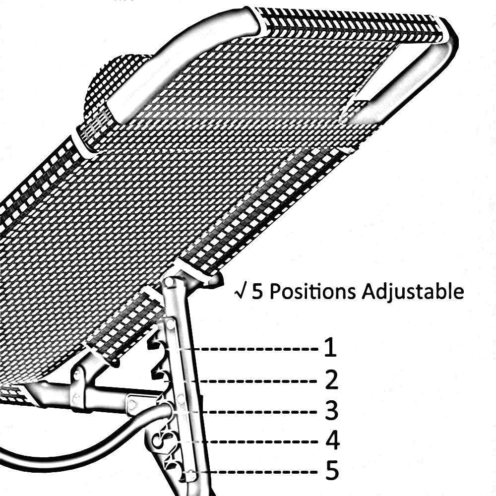 Reclining Outdoor Folding Chairs Lounge Chair with Removable Headrest Massage Armrest Portable Sun Lounger Chair for Beach Outdoor Patio