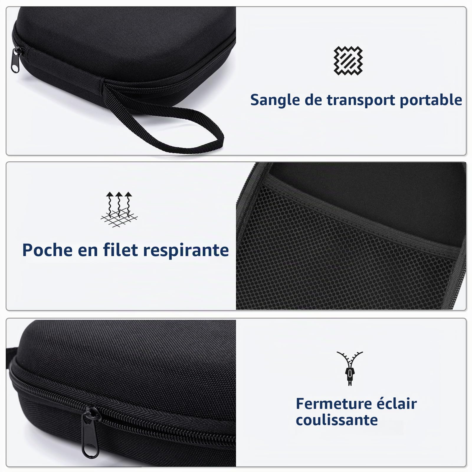 Étui de voyage compatible JBL Tune 510BT 520BT 500 720 BT 770 NC 760 NC Sony WH-CH520 WH-CH720N, casque sans fil réduction du bruit (noir)