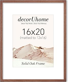 decorUhome Solid Oak Wood 16x20 Picture Frame Brown
