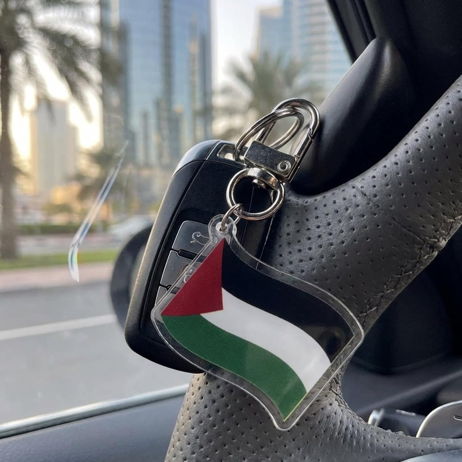 LOGOFUN 48PCS Palestine Flag Keychain with Swivel Clasp Backpack Accessory for Travel School Bags and Everyday Use Party Favor