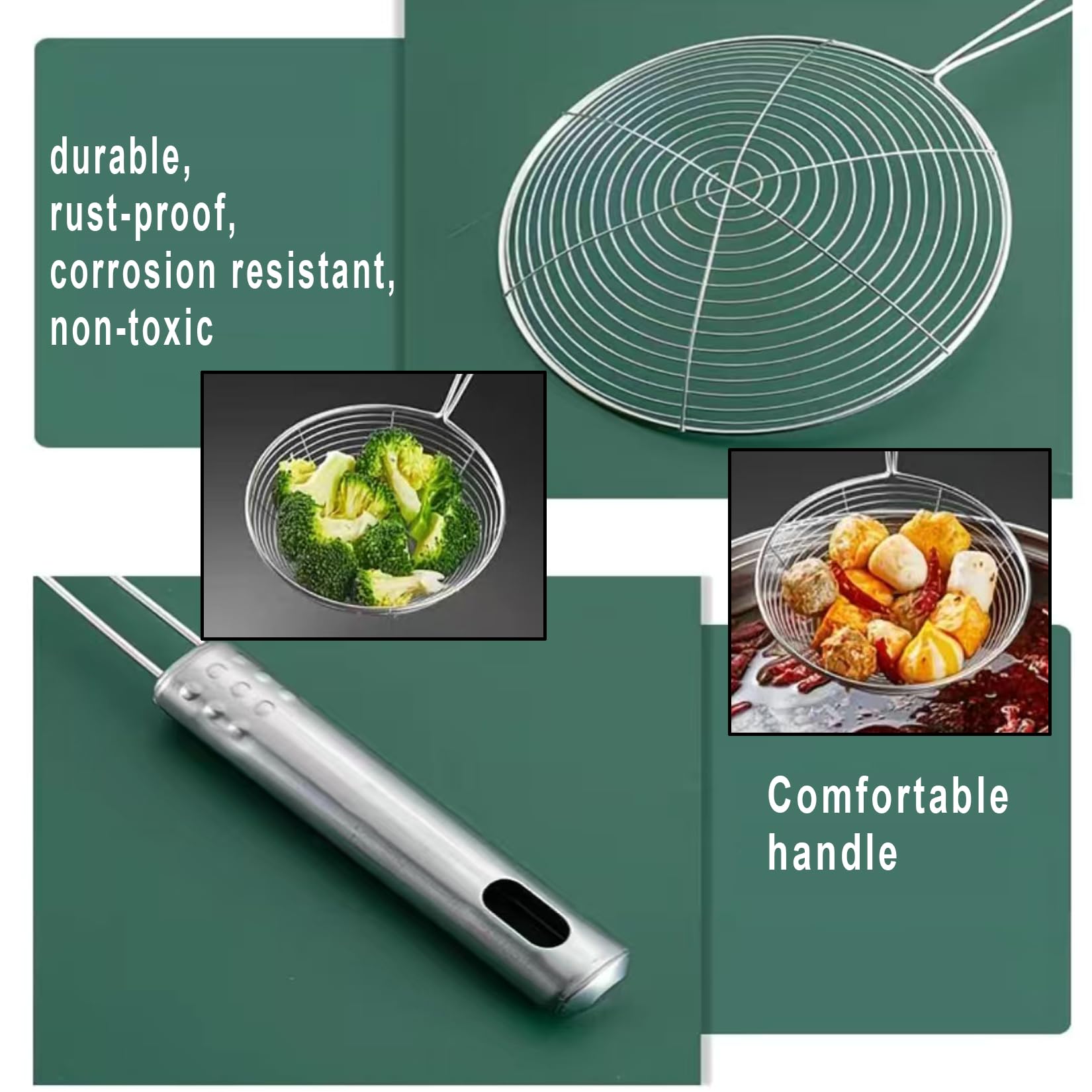 Markeny Edelstahl-Schaumlöffel mit Griff, 3 Größen