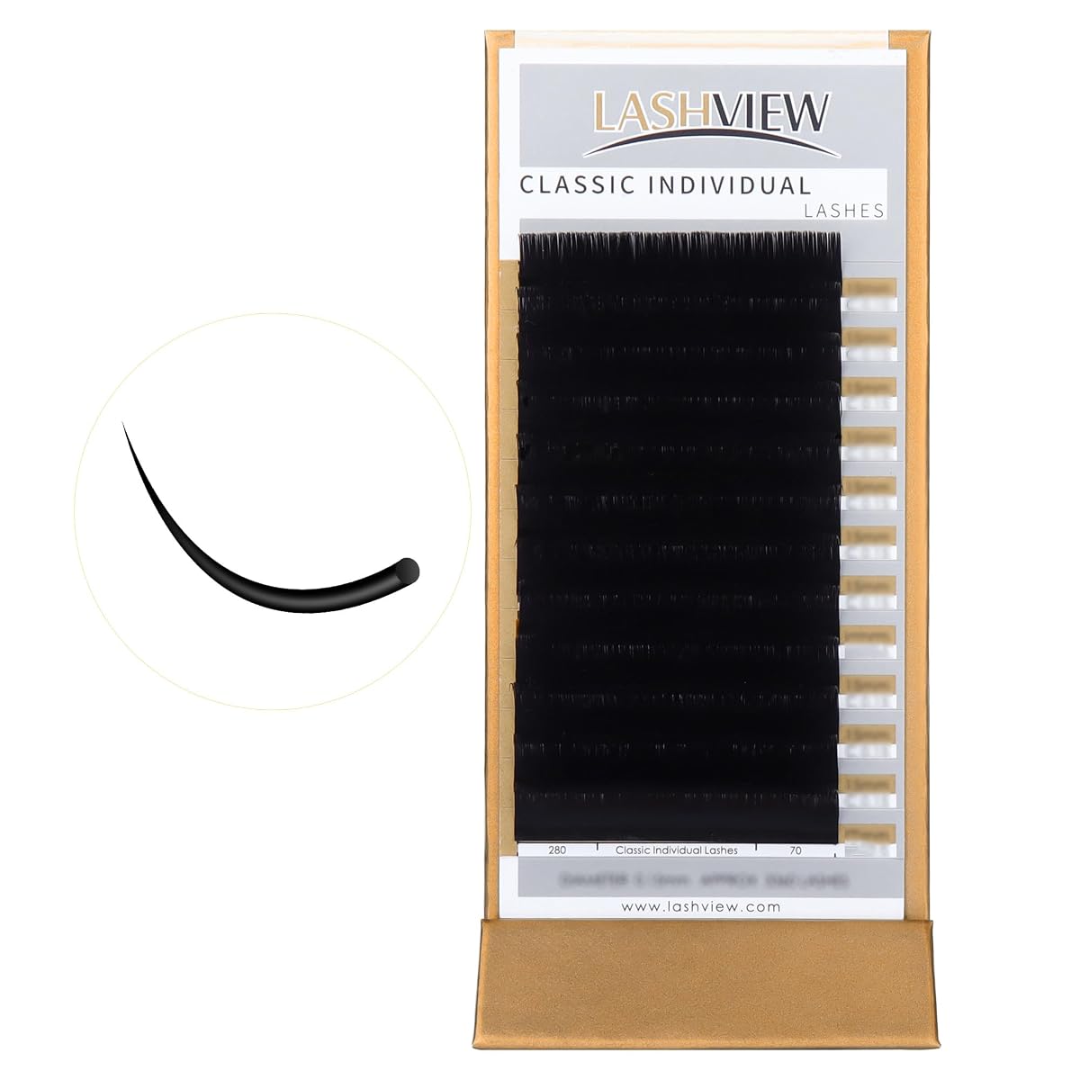 LASHVIEW Silk Eyelash Extensions C Curl 0.15 Thickness Professional Salon Use