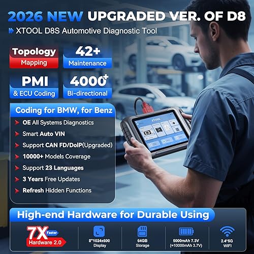 Vista 2 de XTOOL D8S AI-Assisted Bidirectional OBD2 Scanner with Topology Mapping: 2026 Upgrade of XTOOL D8, Scan Tool with 42+ Reset, Full System Automotive