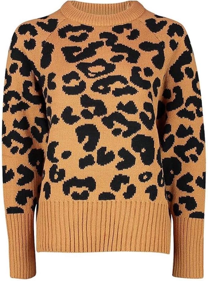 UNITED COLORS OF BENNETON Strick-Pullover kuscheliger Damen Pulli im Animal- Print