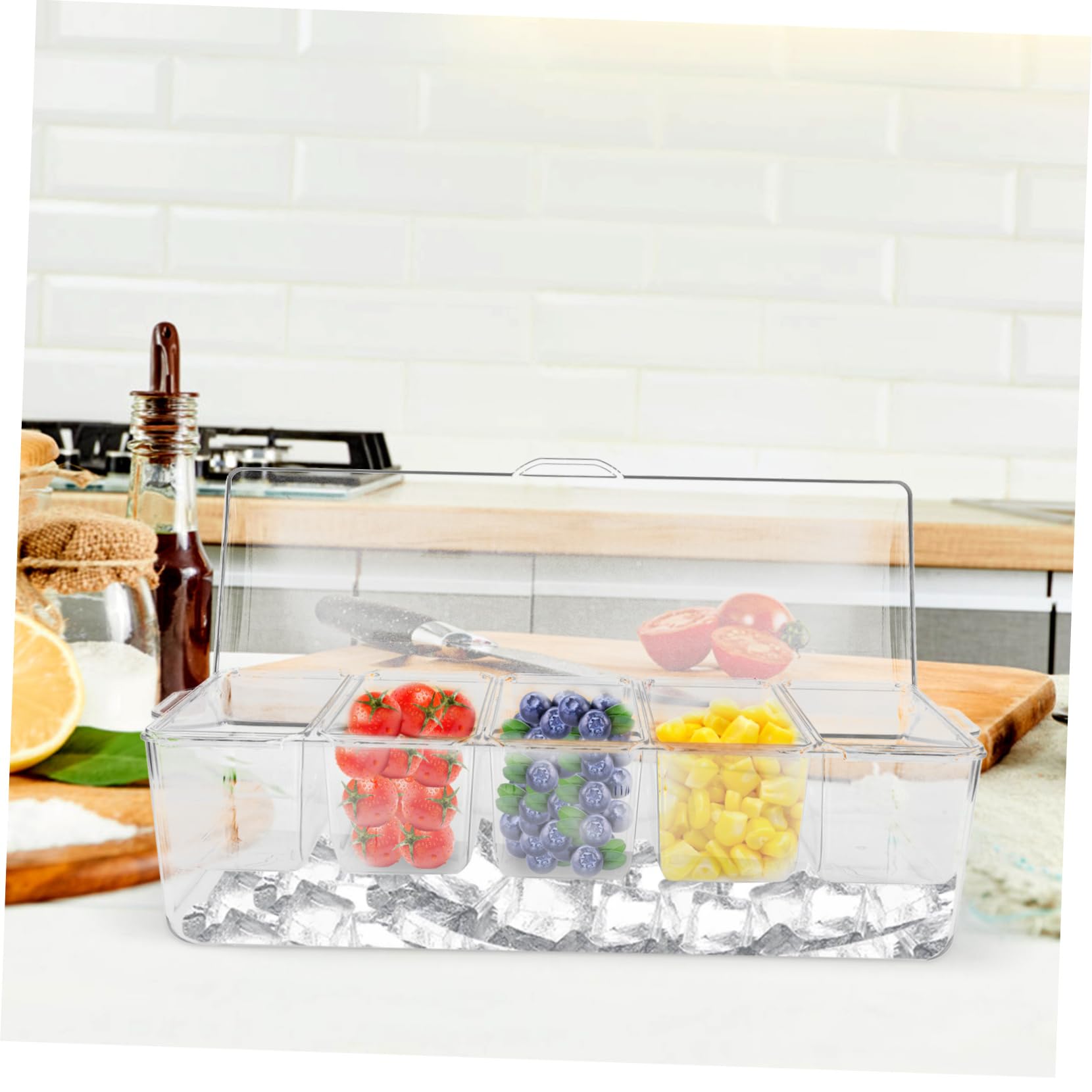 NOLITOY Boîte de Rangement Salade Portable à 5 Compartiments en Plastique