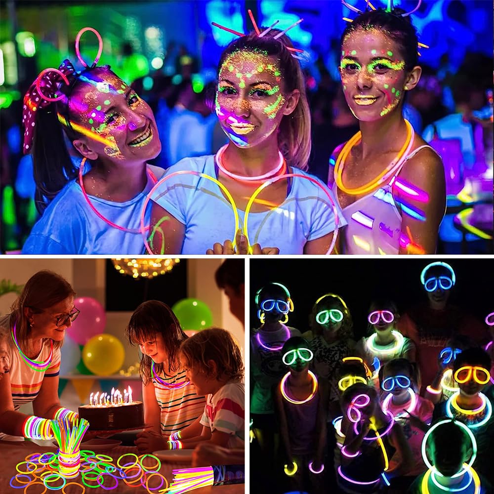 M.best 8 piezas de pulseras LED que brillan con luz LED intermitente, pulseras que brillan en la oscuridad, suministros de fiesta para bodas, raves, conciertos, camping, eventos deportivos, fiesta