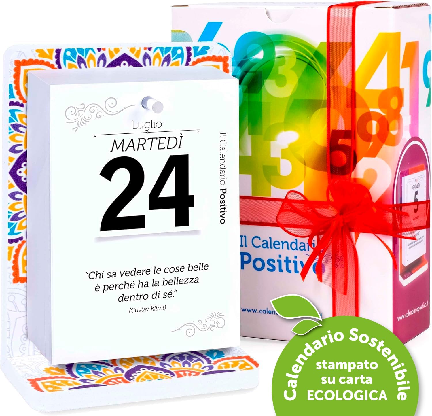 Calendario Positivo 2026 Motivazionale | Da Tavolo con Supporto Mandala | Affronta le Giornate col Sorriso ed un Pensiero filosofico | Idea Regalo geniale | Dimensioni 12x17x5,5 | Luxury Pack