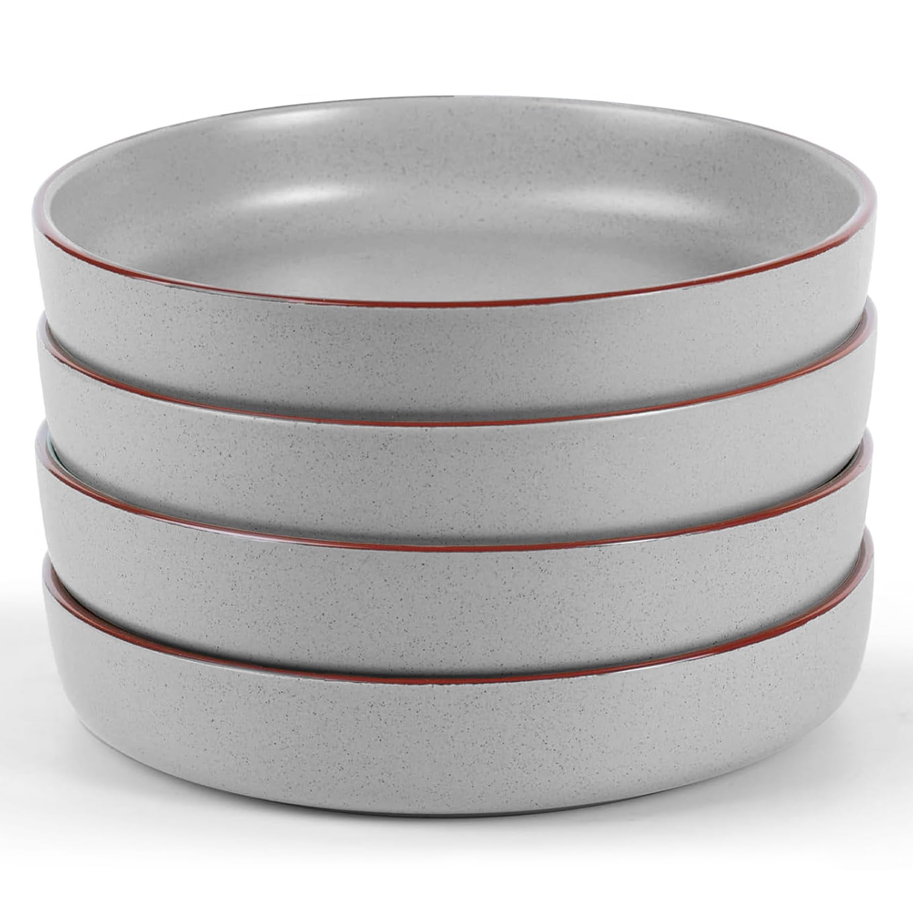 Richmount Mercury Stoneware Pasta Bowls Set of 4, Salad/Cereal/Soup Bowl 21.59cm 976ml, Classic Bowl for All Pasta Dishes, Microwave and Dishwasher Safe, Serving Bowls Set of 4, Light Grey — image 1
